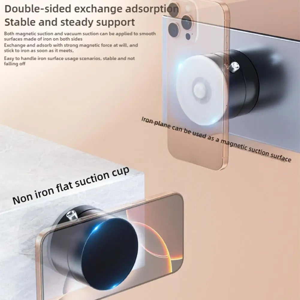 Doppelseitiger magnetischer Telefonhalter mit Saugnapf, fauler multifunktionaler faltbarer Aufbewahrungshalter, Vakuum-Saugnapf-Telefonhalter