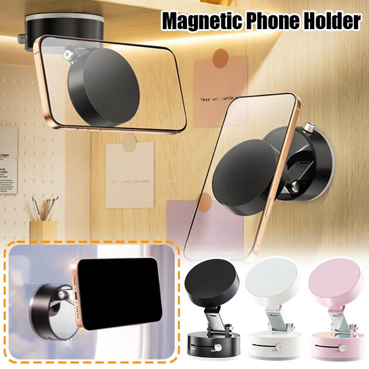 Doppelseitiger magnetischer Telefonhalter mit Saugnapf, fauler multifunktionaler faltbarer Aufbewahrungshalter, Vakuum-Saugnapf-Telefonhalter